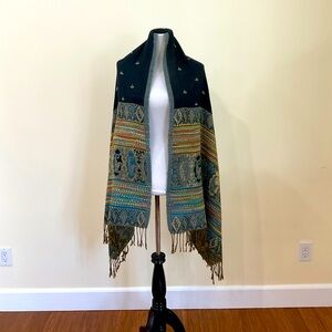 Women’s Charming Charlie Bohemian Multicolor Fringe Shawl